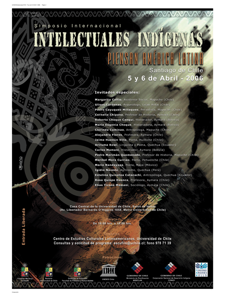 Afiche Simposio Intelectuales Indígenas